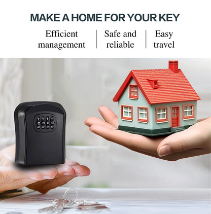 Key Keeper Combination Lock Wall Mounted Waterproof 4 Digits Passwords 5 Keys Storage Box Easy to Fix Home or Office Safe Box