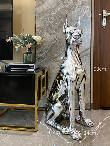 Home Decoration Doberman Dog Statue Nordic Animal Statues and Sculptures Indoors Decoration Resin Sculpture Home Accessories