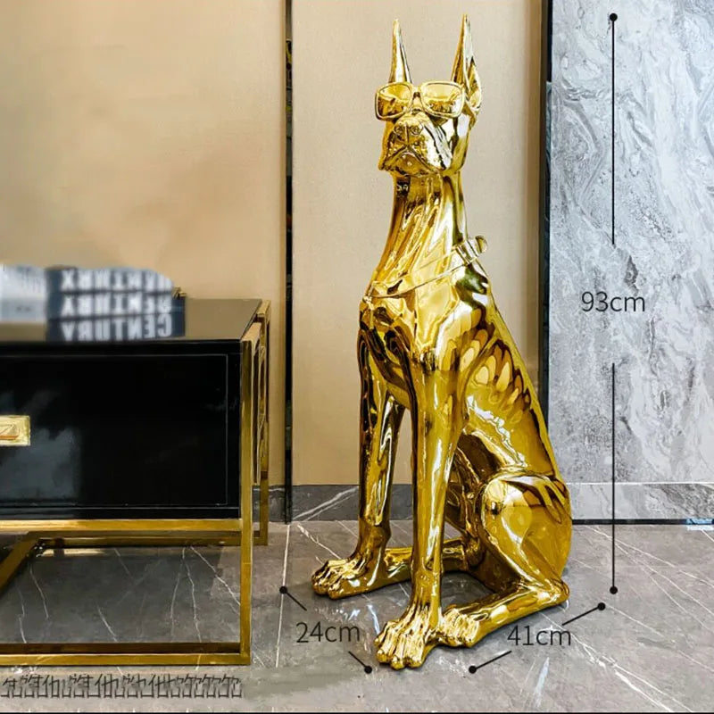 Home Decoration Doberman Dog Statue Nordic Animal Statues and Sculptures Indoors Decoration Resin Sculpture Home Accessories