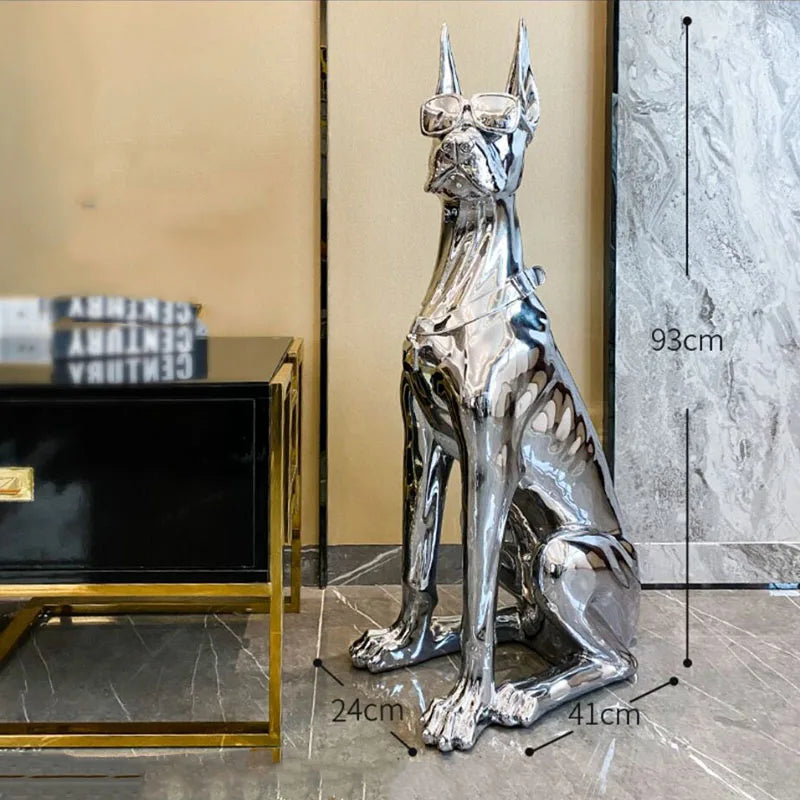 Home Decoration Doberman Dog Statue Nordic Animal Statues and Sculptures Indoors Decoration Resin Sculpture Home Accessories