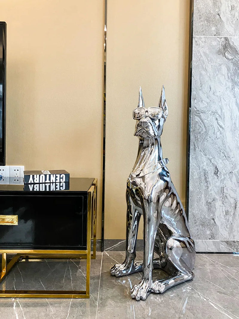 Home Decoration Doberman Dog Statue Nordic Animal Statues and Sculptures Indoors Decoration Resin Sculpture Home Accessories