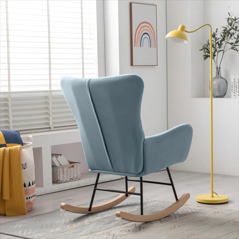 Meno 26''Wide Modern Stylish Upholstered Arms Nursery Rocking Accent Chair